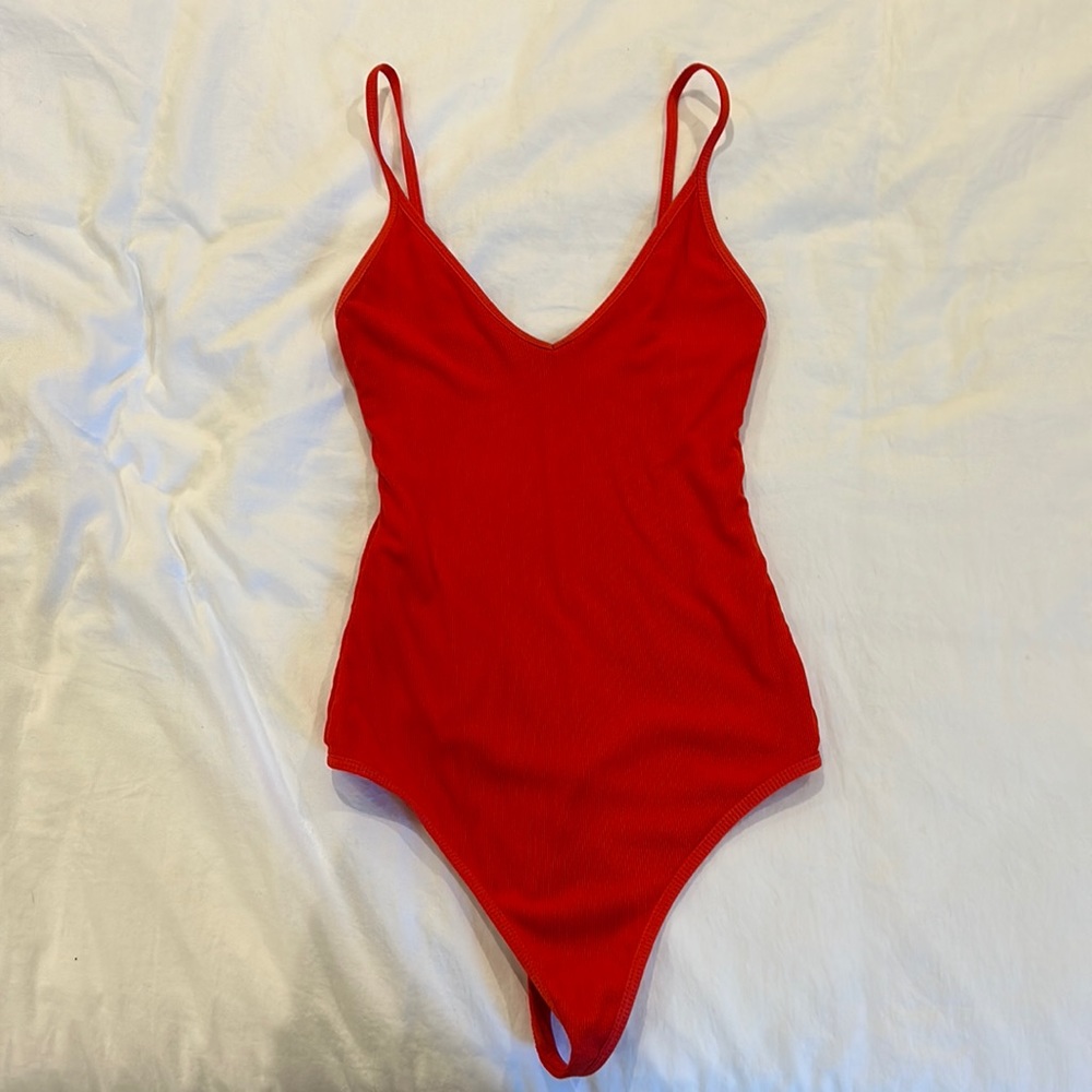 Red Aritzia Bodysuit